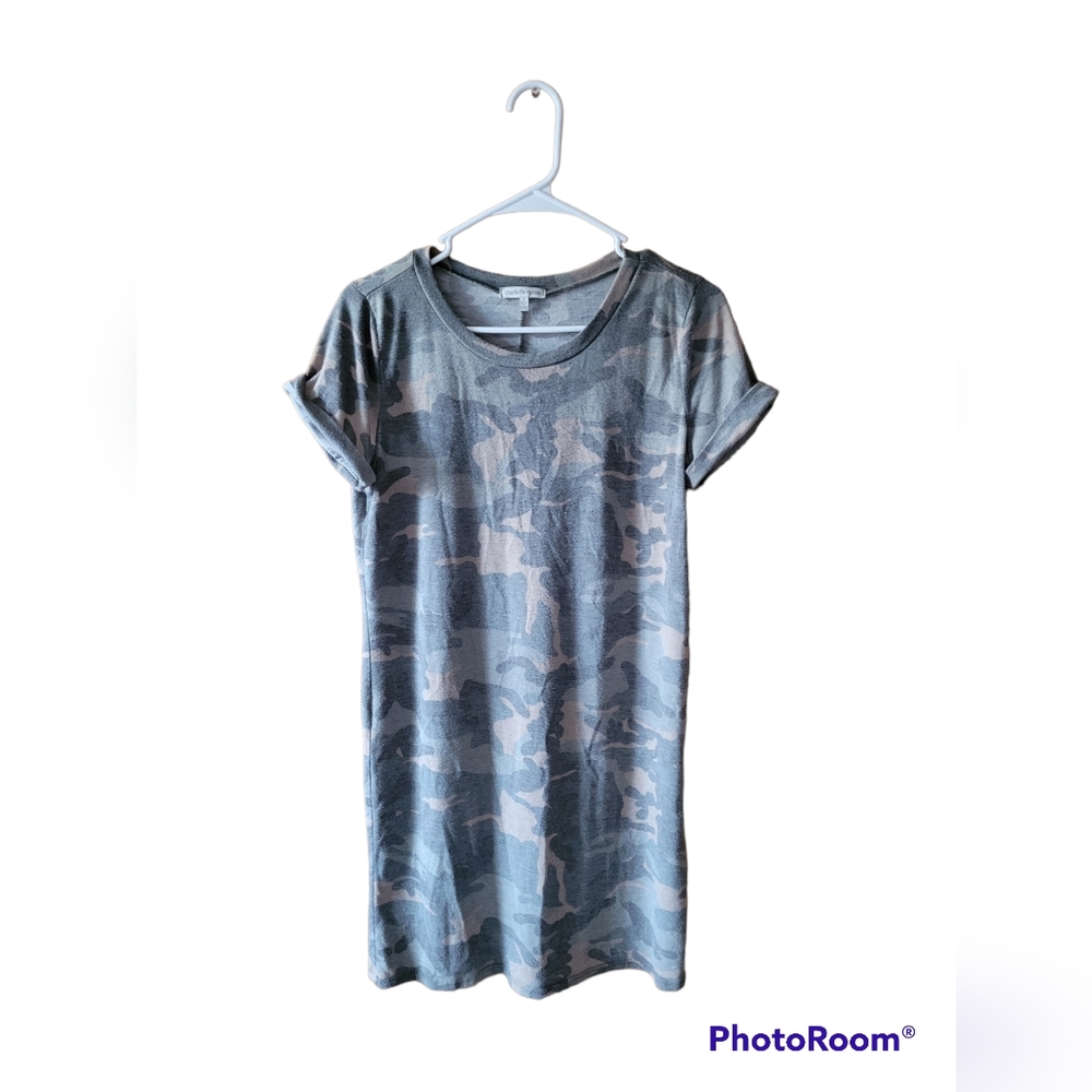 Charlotte russe small green army camo shirt dress pajama long tee